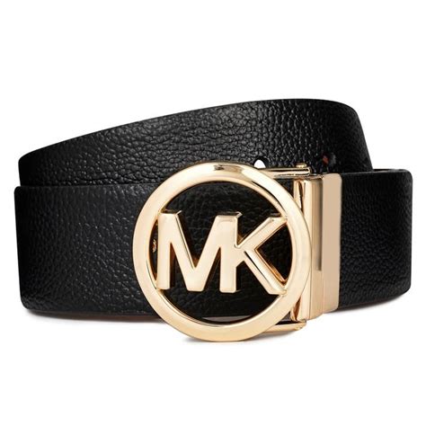 michael kors cognac leather buckle belt|Michael Kors reversible belt.